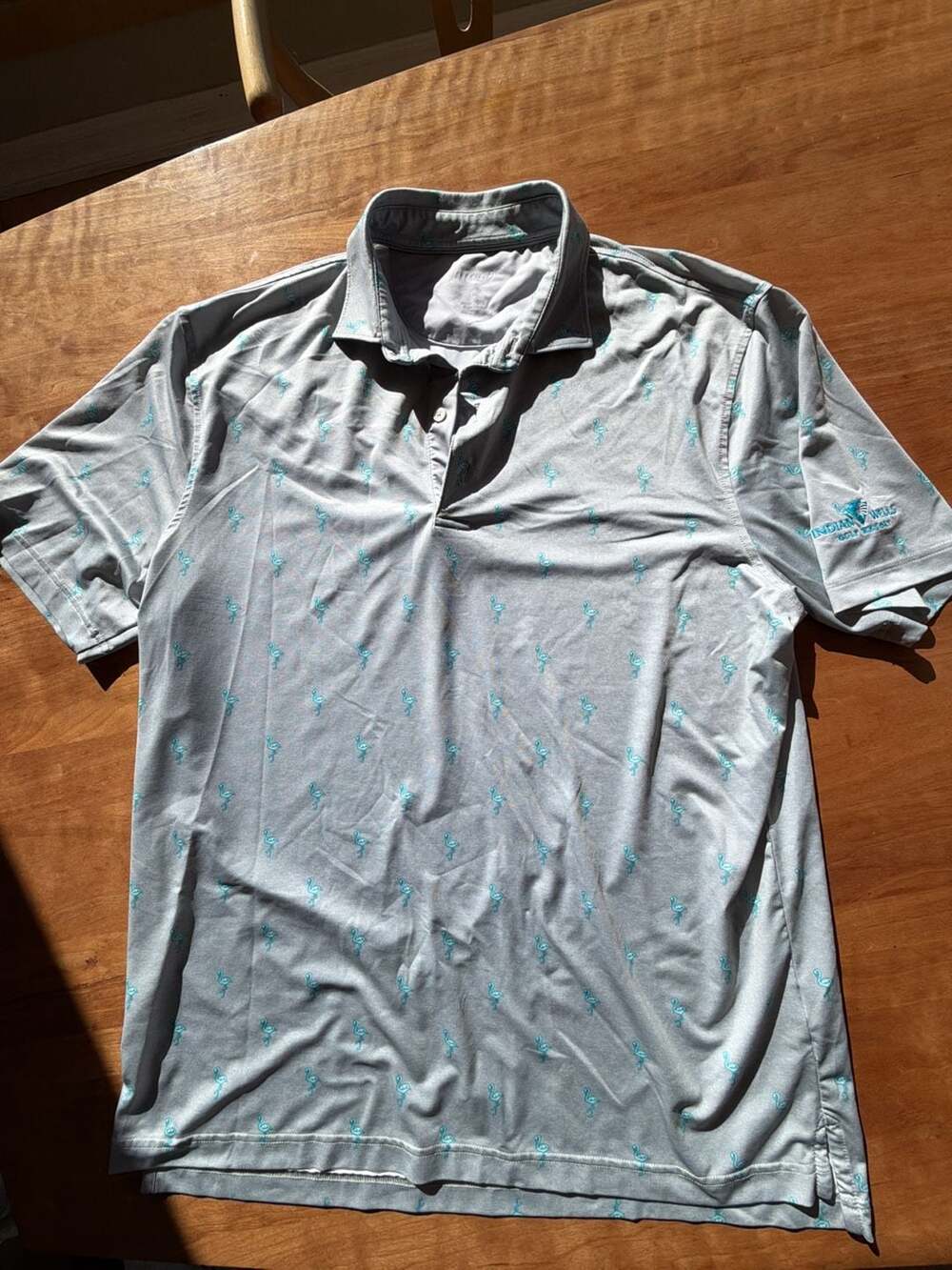 Johnnie-O Indian Wells Golf Resort Flamingo Print Polo Shirt Size L